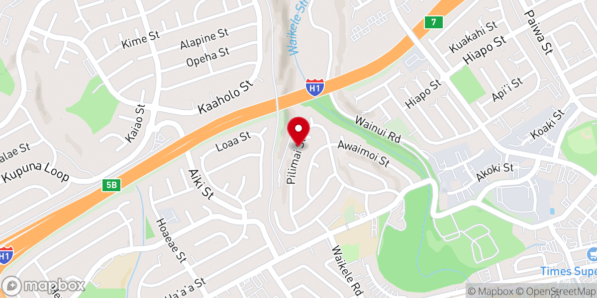 Map showing location of Waipahu Samoan Assembly of God Church