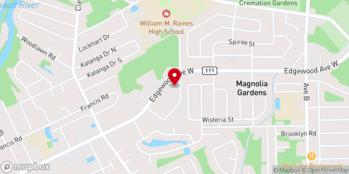 Map showing location of St Paul Lutheran Church
