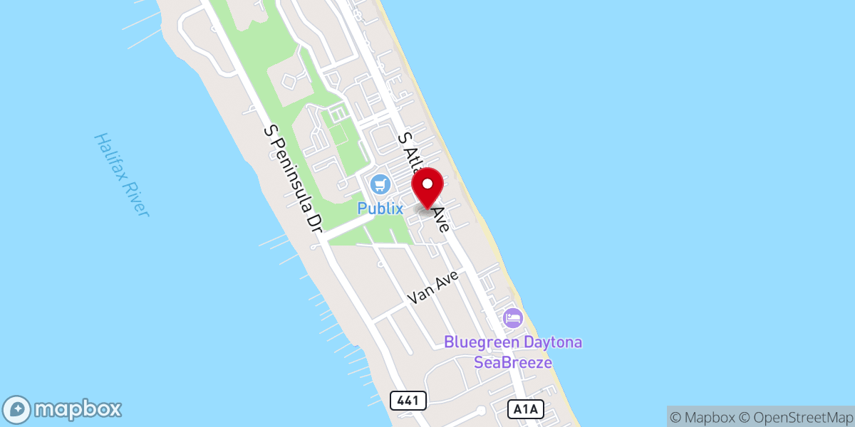 Map showing location of Daytona Beach ICC