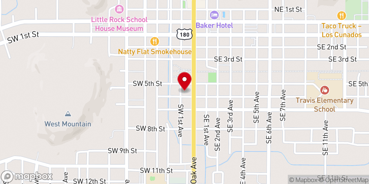 Map showing location of Hughes Chapel CME Church