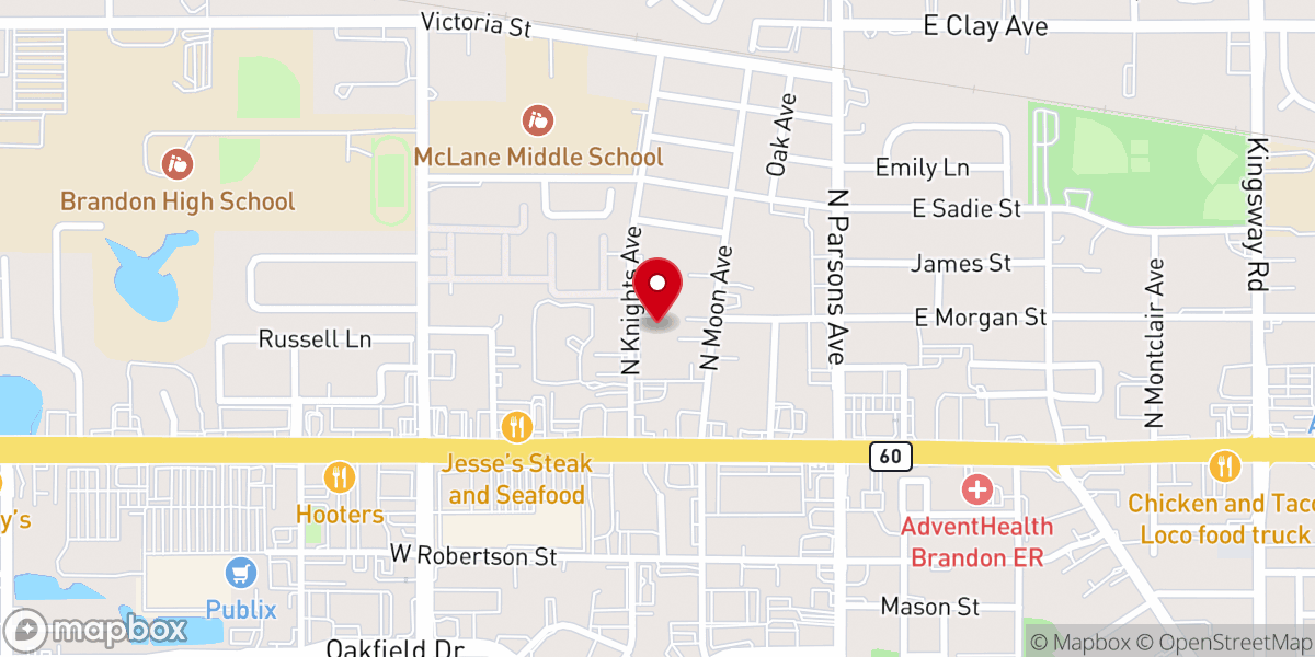 Map showing location of New Hope Church
