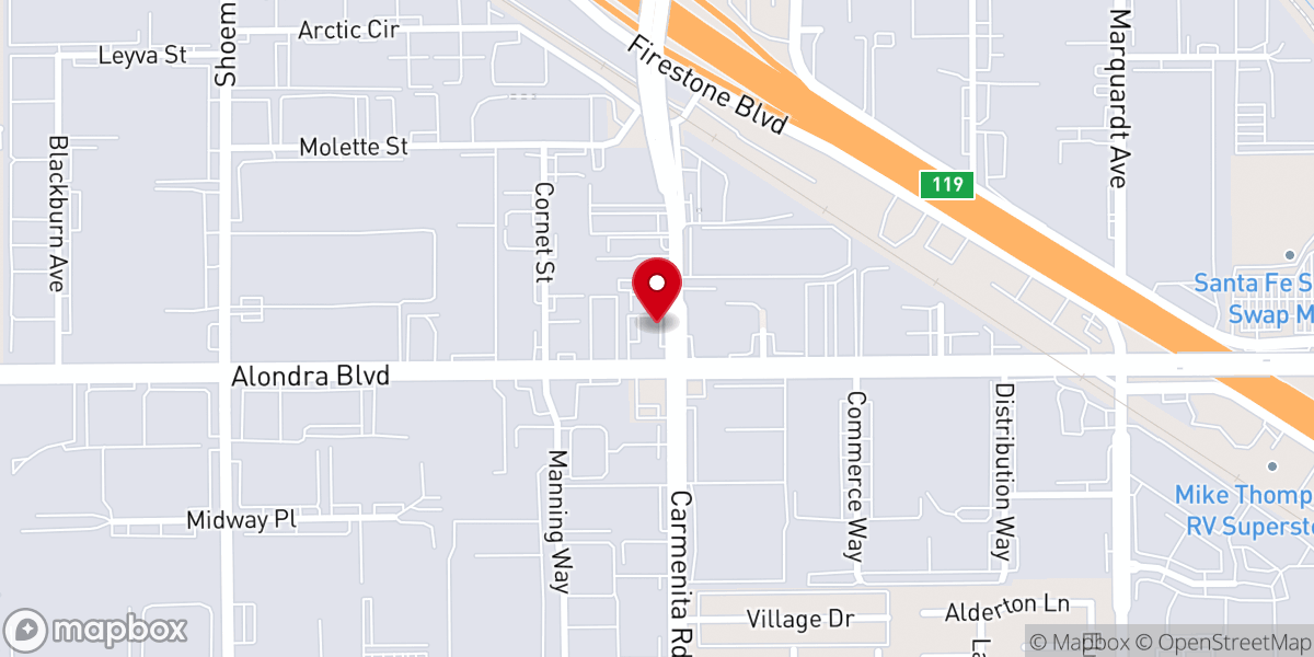 Map showing location of Calfornia Prestige University(Formerly PTSA/Miju Jangshin)