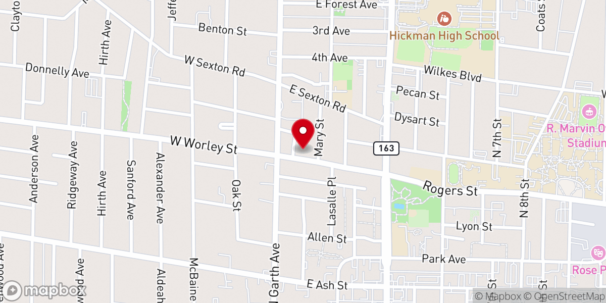 Map showing location of Shiloh Christian Worship Center
