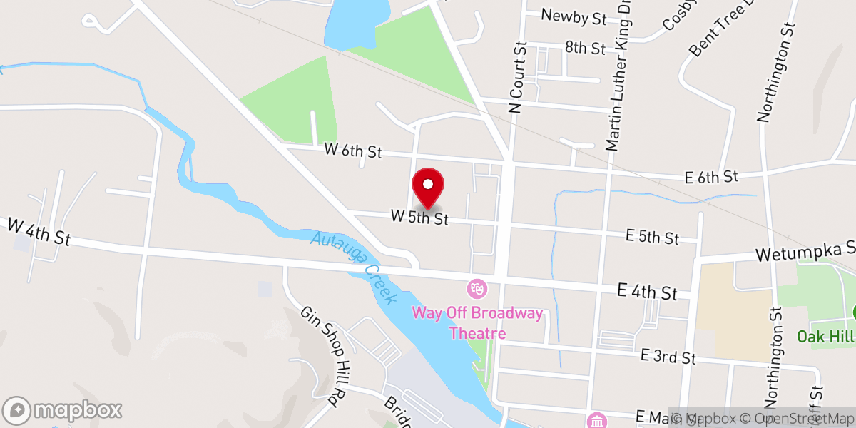 Map showing location of Prattville Community Church