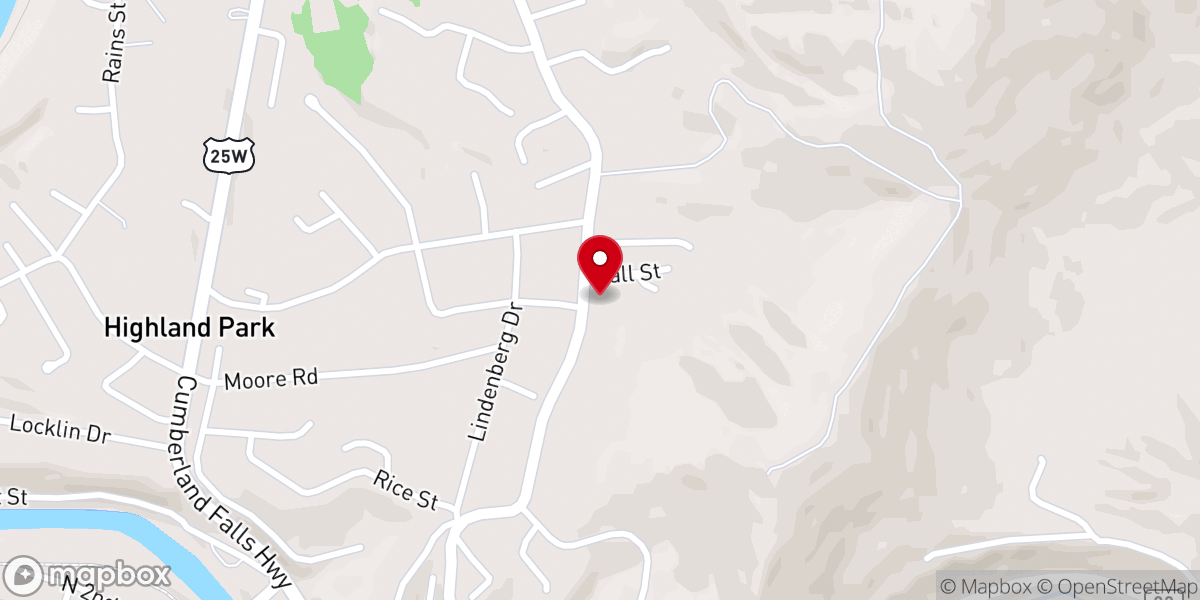 Map showing location of Highland Park Missionary Baptist Church