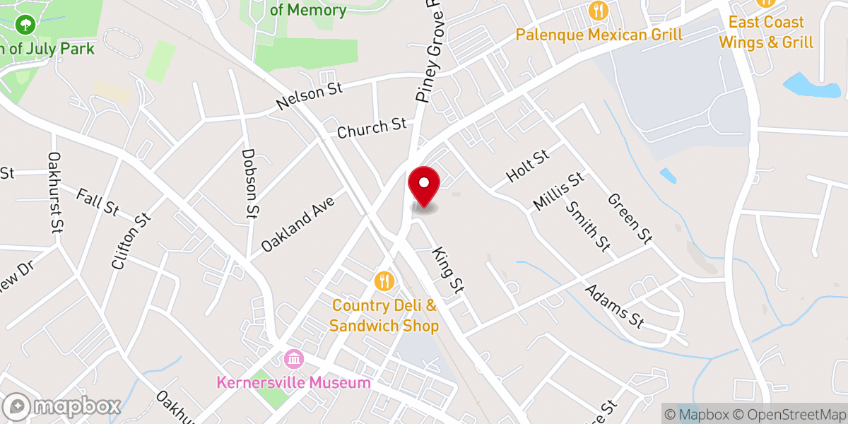 Map showing location of Kernersville Friends