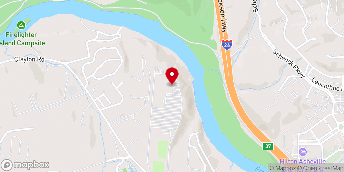 Map showing location of Biltmore Church - Arden Campus