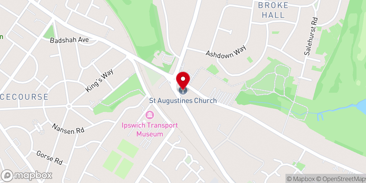 Map showing location of St Augustine's Church