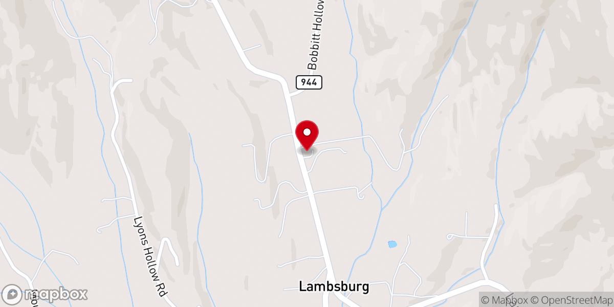 Map showing location of Lambsburg Christian Church