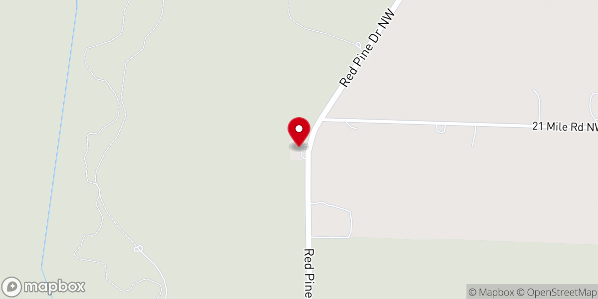 Map showing location of Red Pine Bible Church