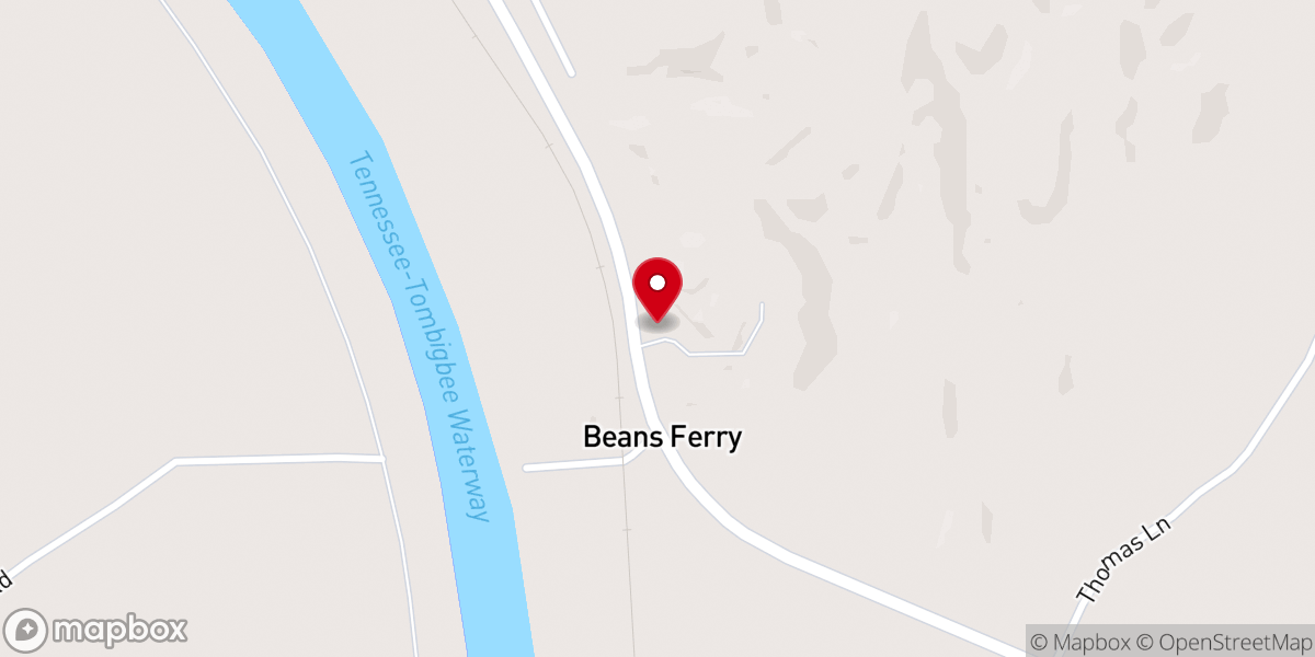 Map showing location of Beans Ferry Church of Christ