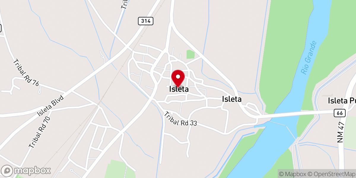 Map showing location of Isleta