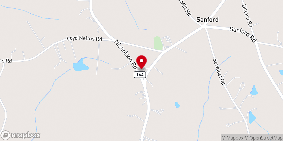 Map showing location of Sanford Community Center