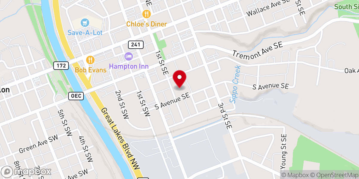 Map showing location of Saint George Greek Orthodox Church