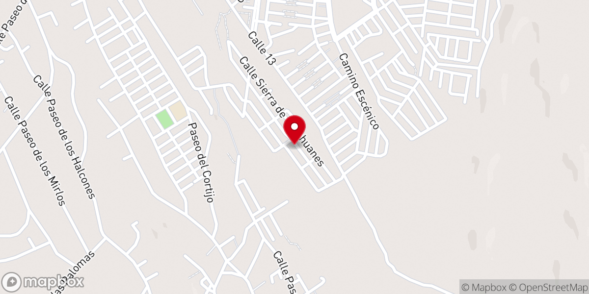 Map showing location of Templo Bautista Jesucristo es Rey