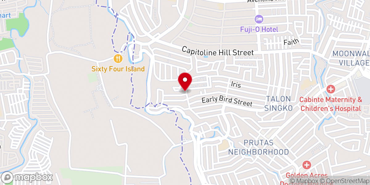 Map showing location of Moonwalk Baptist Church
