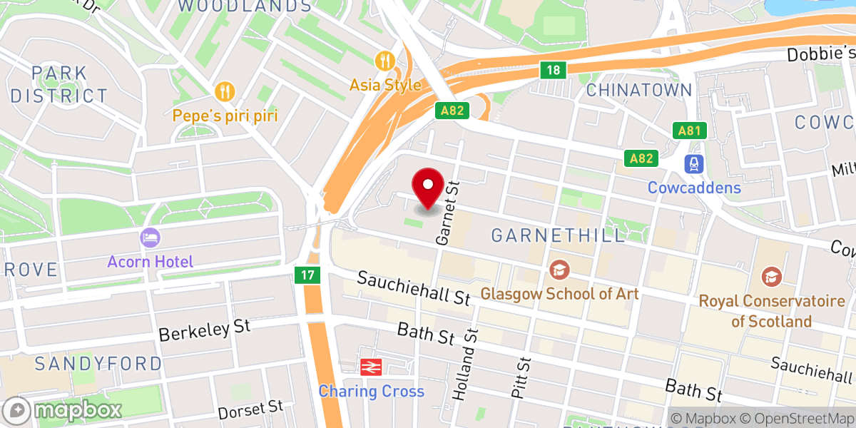 Map showing location of Scottish Jewish Archives Centre