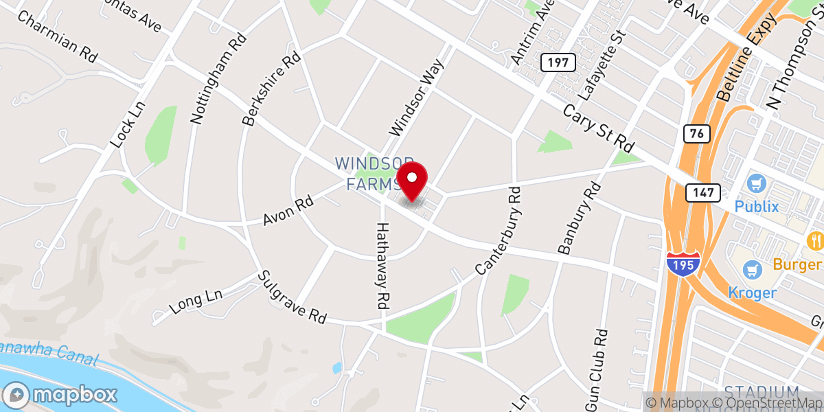Map showing location of Grace Baptist Church