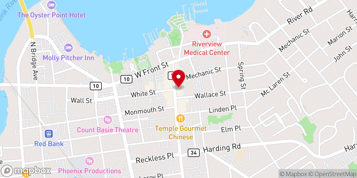 Map showing location of Red Bank Artisan Collective