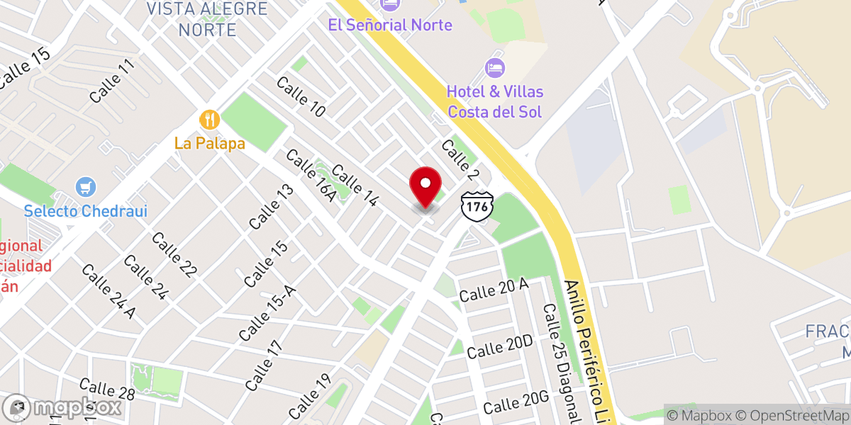 Map showing location of Iglesia Bautista Peninsular