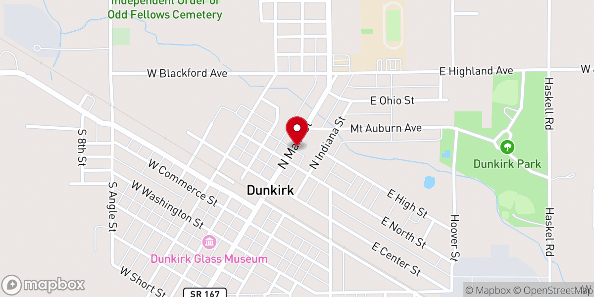 Map showing location of Dunkirk Memorial Chapel