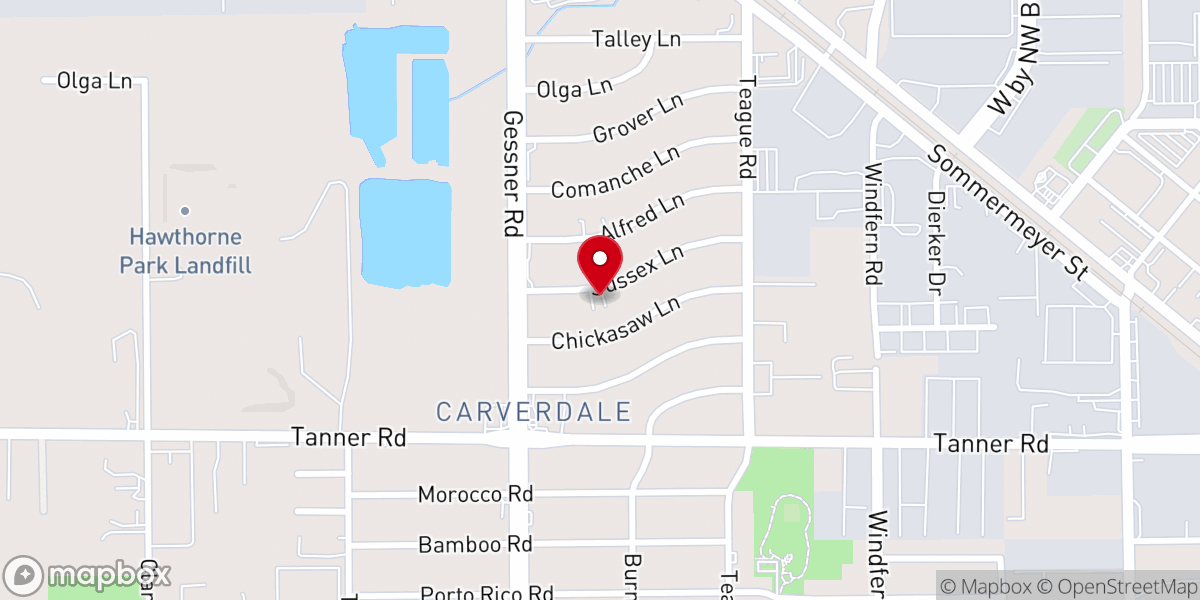 Map showing location of Iglesia Cristiana Palabra de Vida Houston