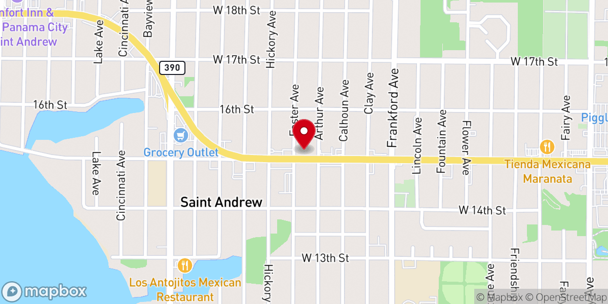 Map showing location of St Andrews Assembly of God