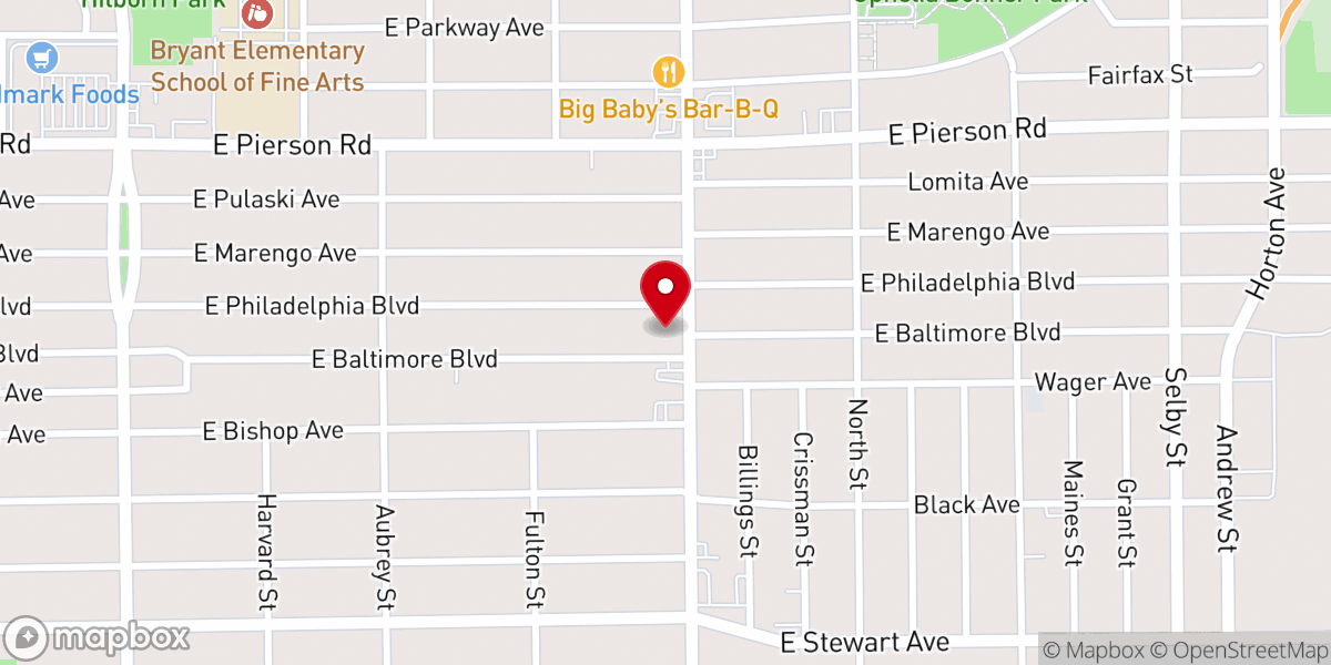 Map showing location of Mount Calvary Missionary Baptist Church