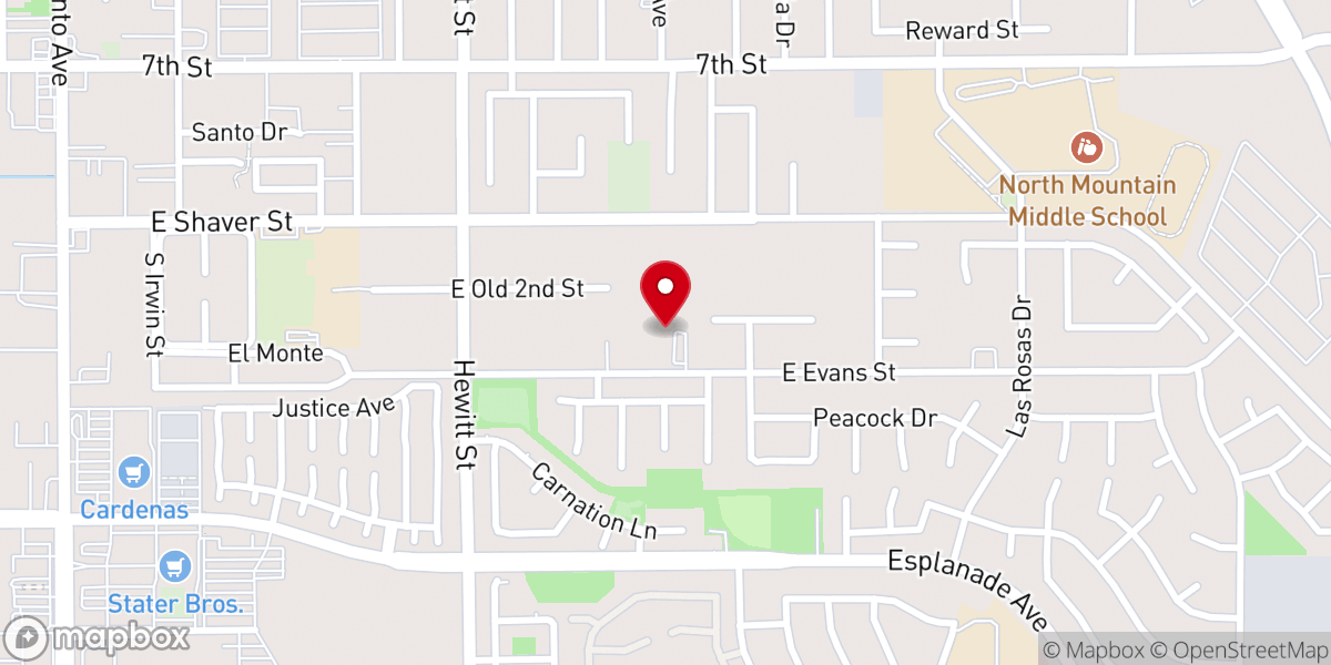 Map showing location of First Baptist Church of San Jacinto
