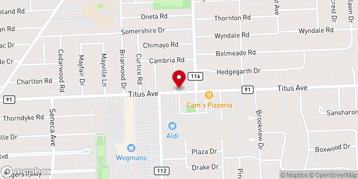 Map showing location of Irondequoit United Church of Christ