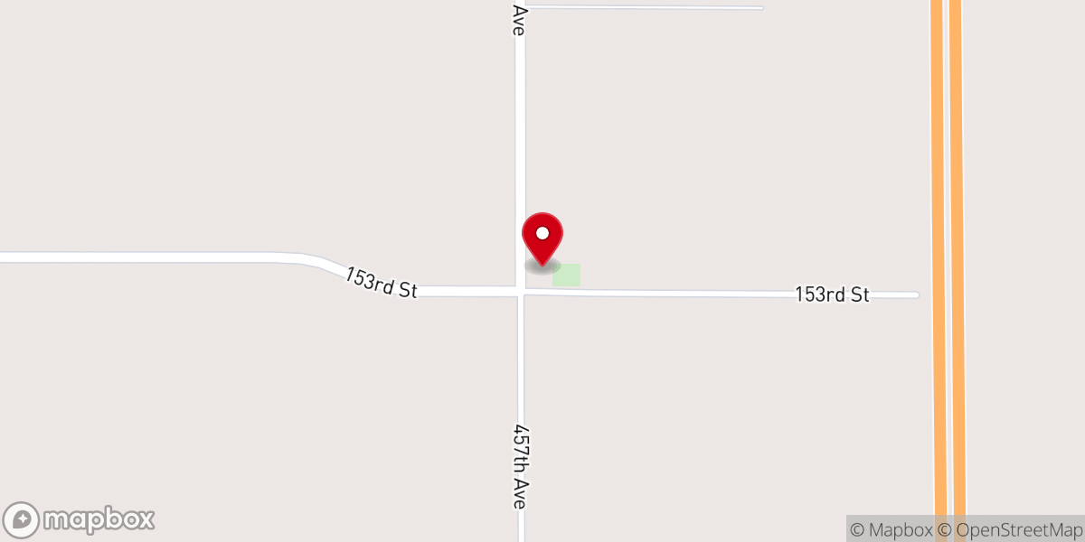 Map showing location of Saint John's Evangelical Lutheran Church (Mazeppa Township)