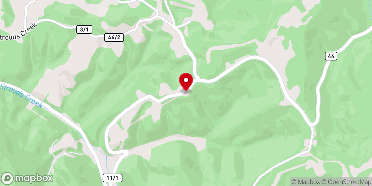 Map showing location of Tioga Christian Church