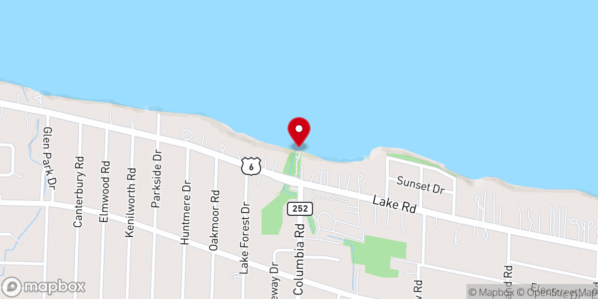 Map showing location of Columbia Beach Falls