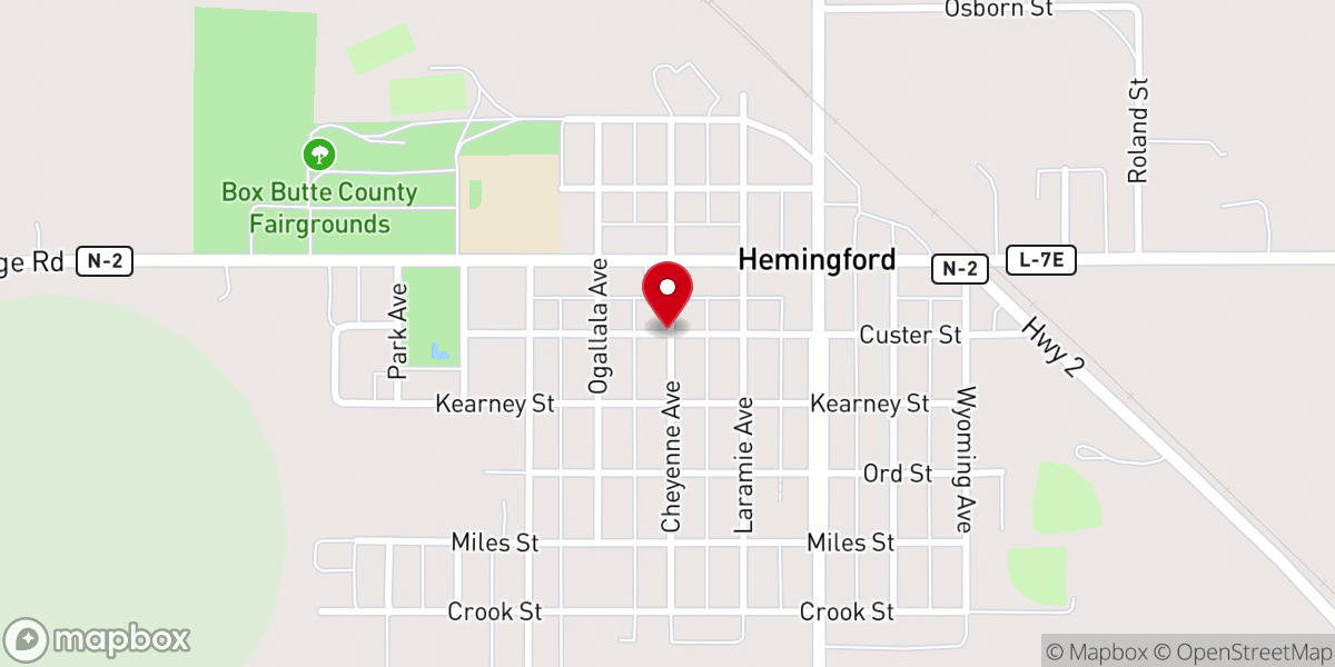 Map showing location of Congregational Church