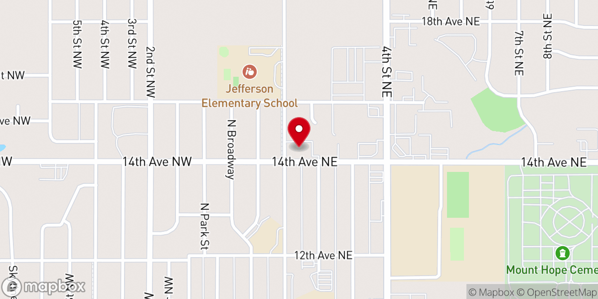 Map showing location of First Baptist Church