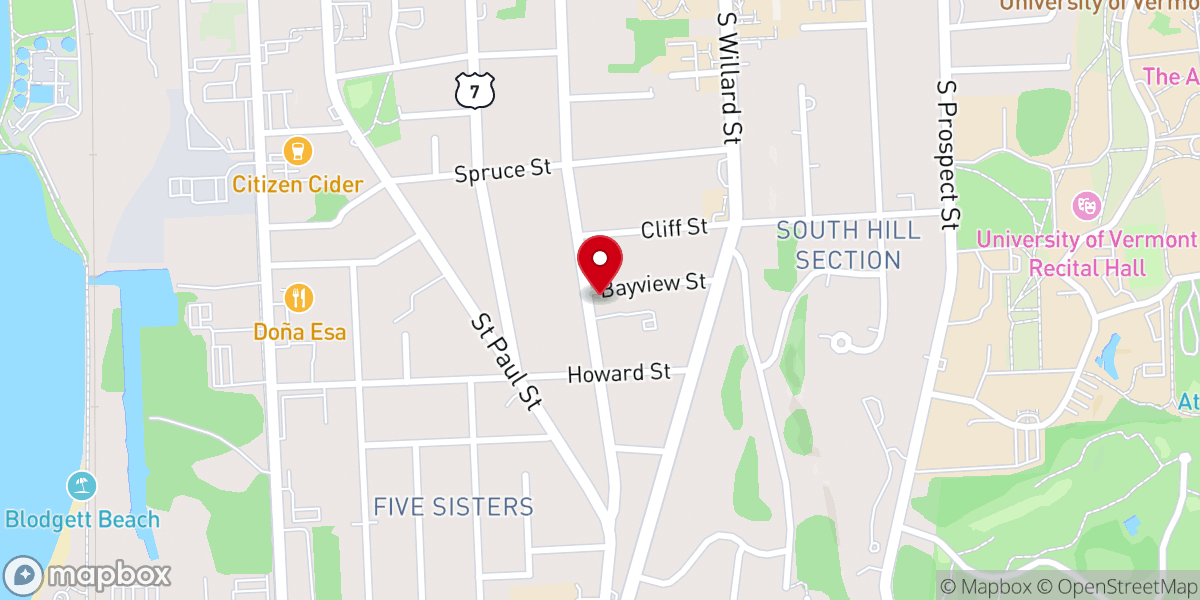 Map showing location of First Church of Christ, Scientist