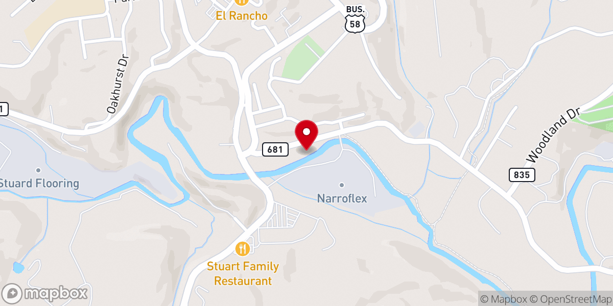 Map showing location of Patrick County Comm Food Bank