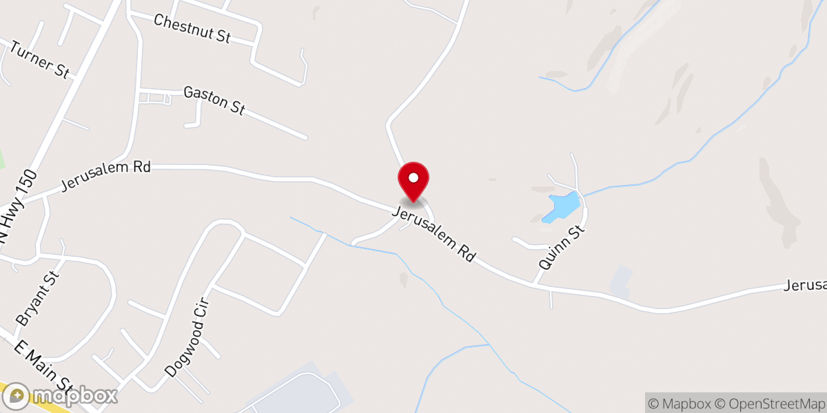 Map showing location of New Salem Zion Church