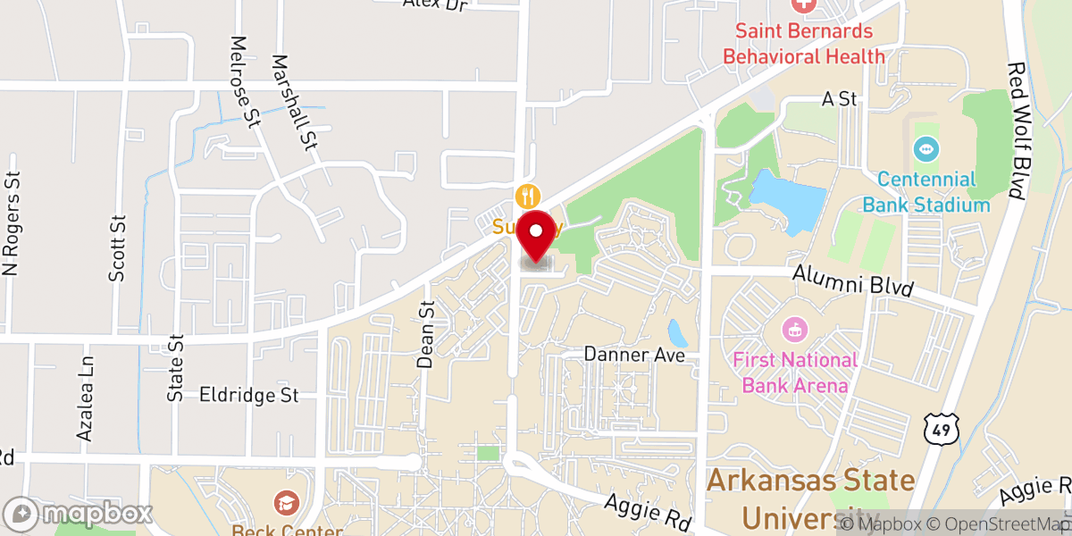 Map showing location of Wolflife Campus Ministry