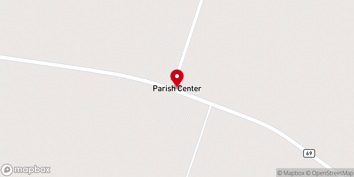 Map showing location of Parish Center