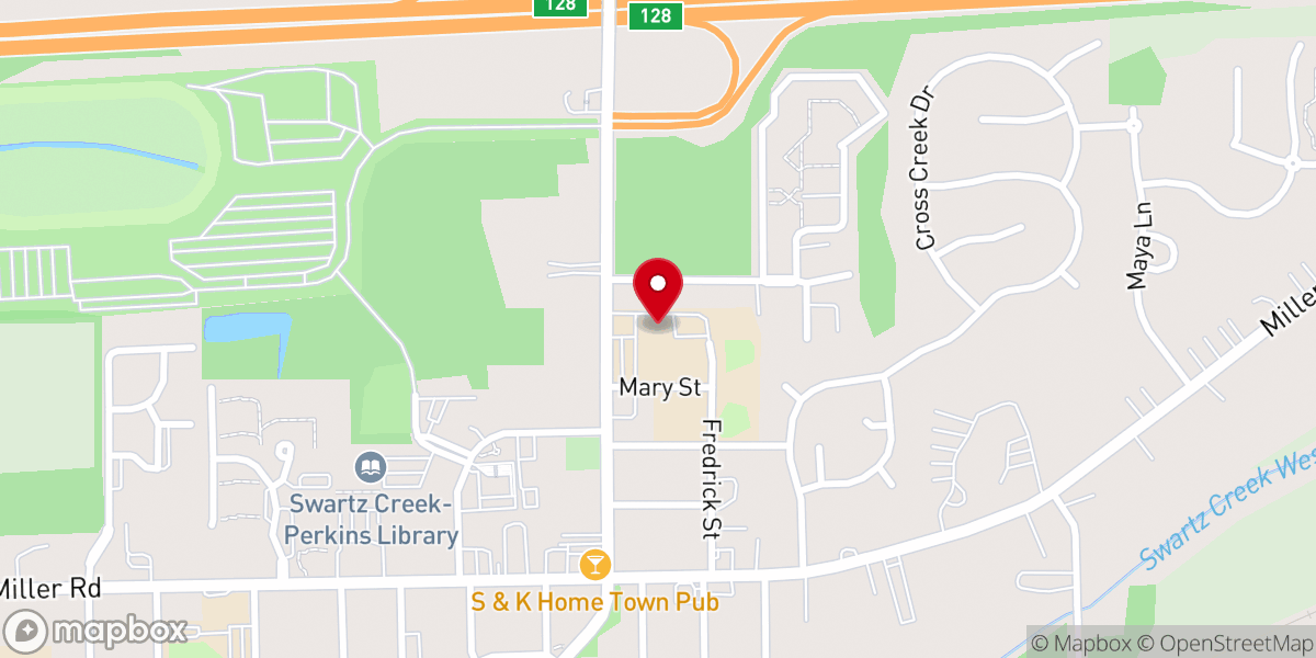Map showing location of St. Mary Queen of Angels Catholic Church
