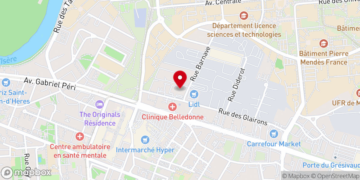 Map showing location of Eglise Evangélique Connect Grenoble
