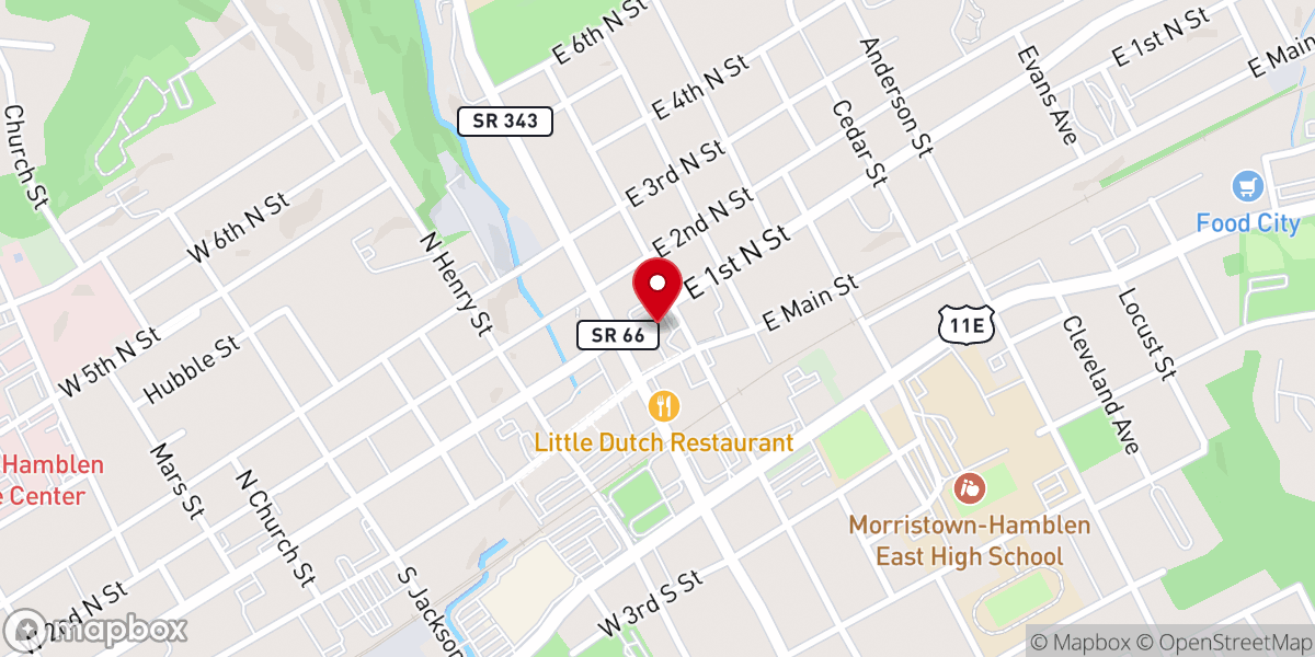 Map showing location of Morristown District-United