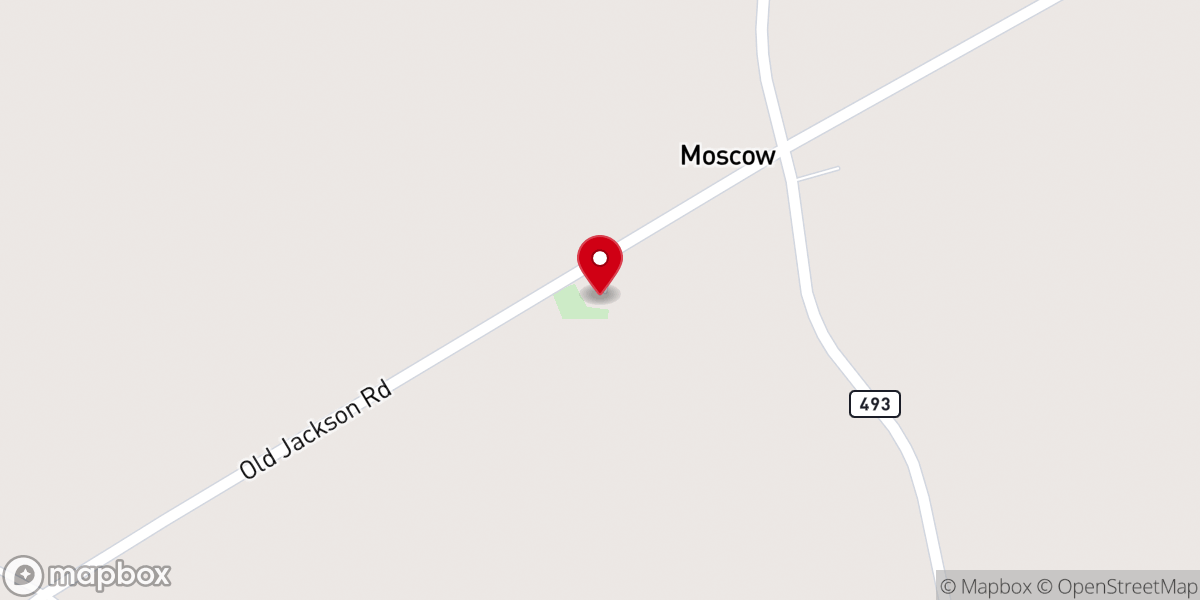 Map showing location of West Kemper Baptist Church