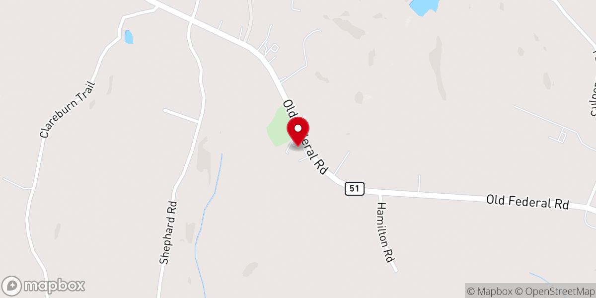 Map showing location of Indian Creek Baptist Church