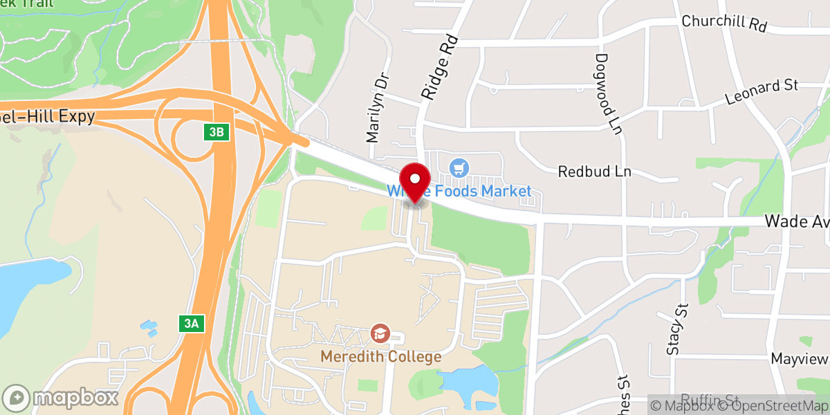 Map showing location of Presbyterian Campus Ministry Committee of Raleigh Inc