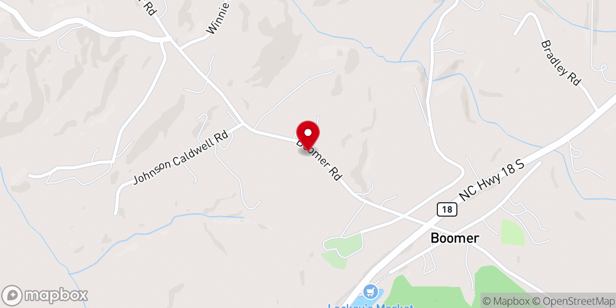 Map showing location of Boomer Advent Christian Church