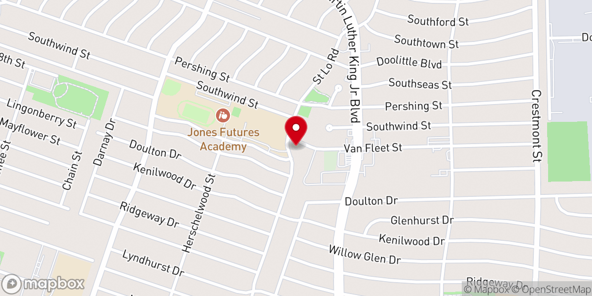Map showing location of Trinity Missionary Baptist Church