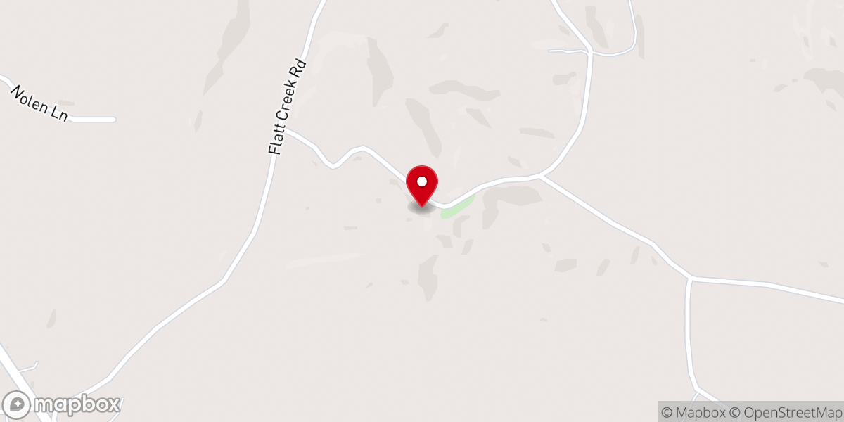 Map showing location of Old Flat Creek Church