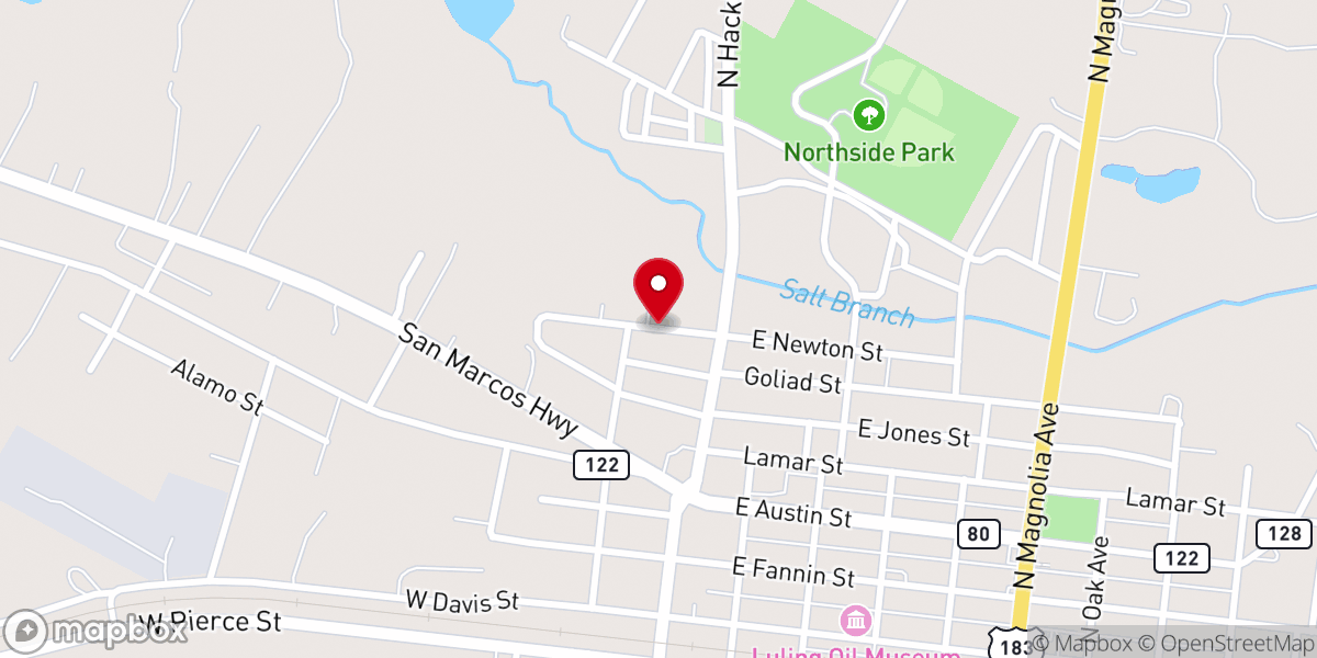 Map showing location of Antioch Baptist Church